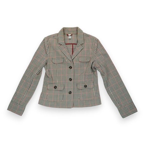Vintage Y2K Old Navy Women's Plaid Blazer Size Medium Fitted Short - Picture 1 of 8